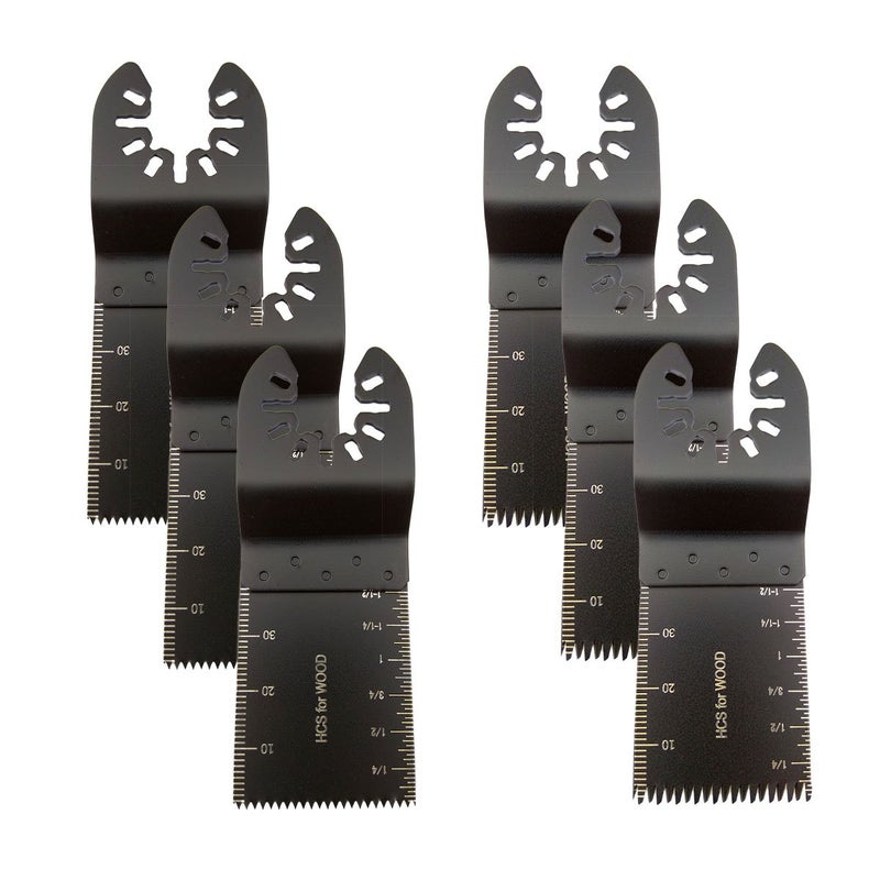 TuhooMall Mixed Wood Oscillating Tool Blades Multitool Saw Blade Set, Quick Release Saw Blades Fit for Fein Multimaster, Porter Rockwell Cable,Black & Decker,Ridgid Ryobi, Dewalt, Chicago (6 PCS) - Image 1